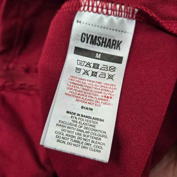 Gymshark Women Jacket M Red Track‎ Powertech Logo Zipper Long Sleeve - Picture 10 of 10